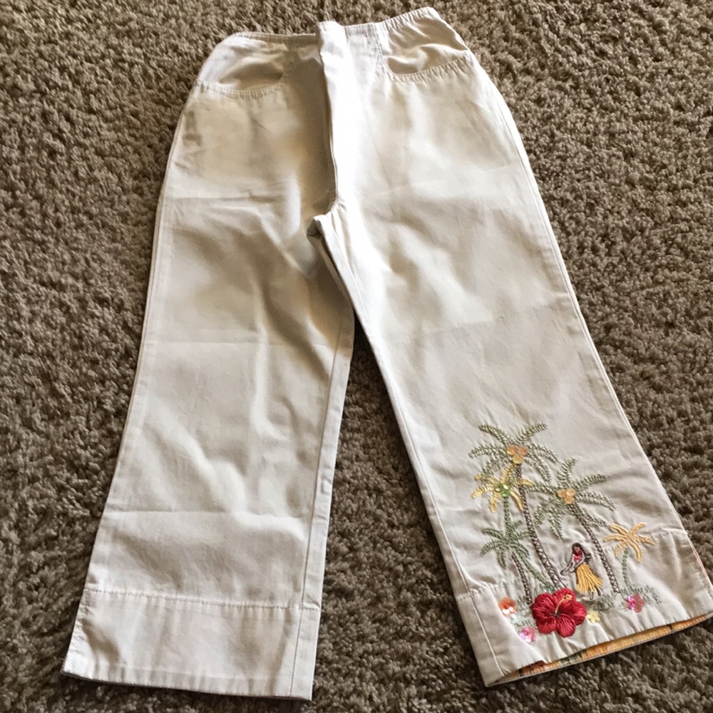 Vintage Gymboree Little Hula Girl beige pants Size 5